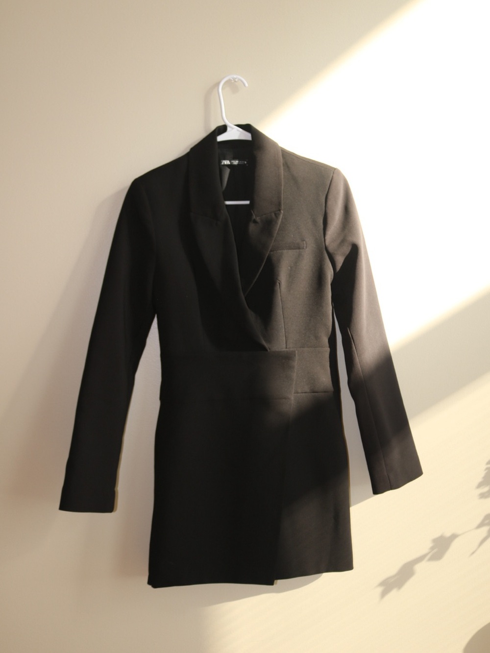 Zara Black Long Tailored Blazer Jacket